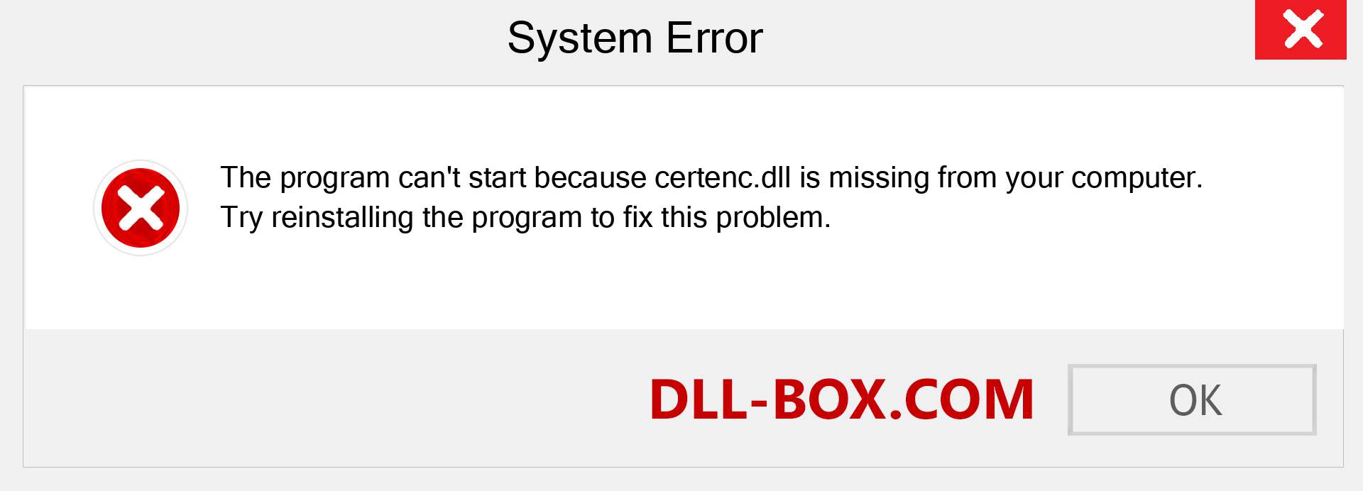  certenc.dll file is missing?. Download for Windows 7, 8, 10 - Fix  certenc dll Missing Error on Windows, photos, images